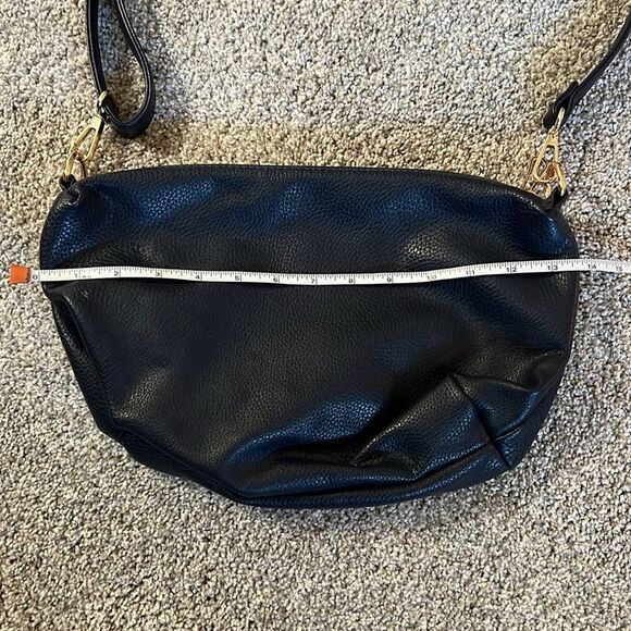 Navy Blue Brandless Plain Crossbody Purse w/ Adjustable Strap - Picture 3 of 10